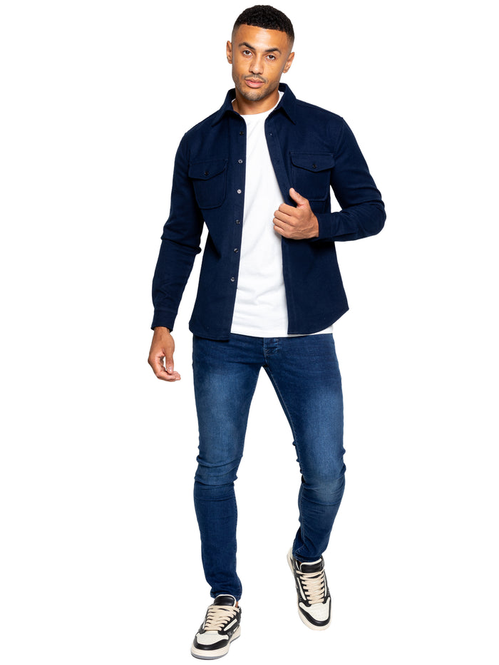enzo jeans Emiliano Textured Overshirt - Navy