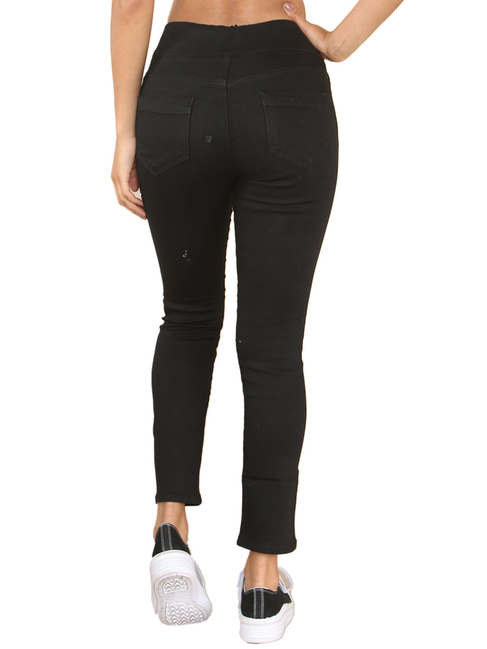 Enzo Jeans Eve Elasticated Waist Jeans - Black