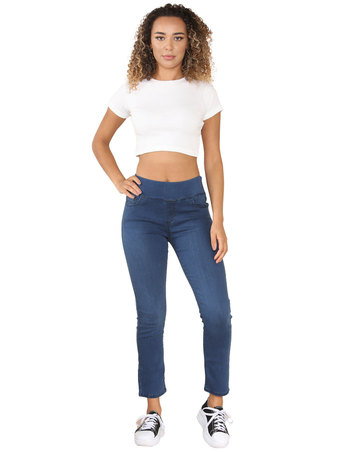 Enzo Jeans Eve Elasticated Waist Jeans - Blue