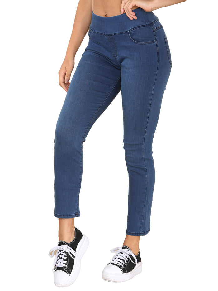 enzo jeans Eve Elasticated Waist Jeans - Blue