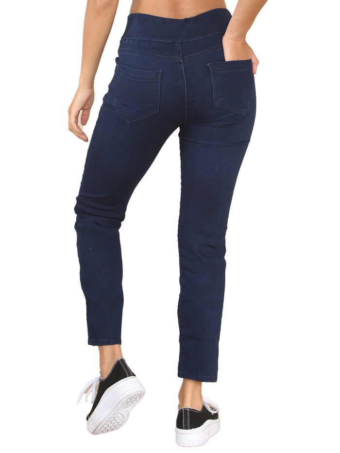 Enzo Jeans Eve Elasticated Waist Jeans - Dark Blue