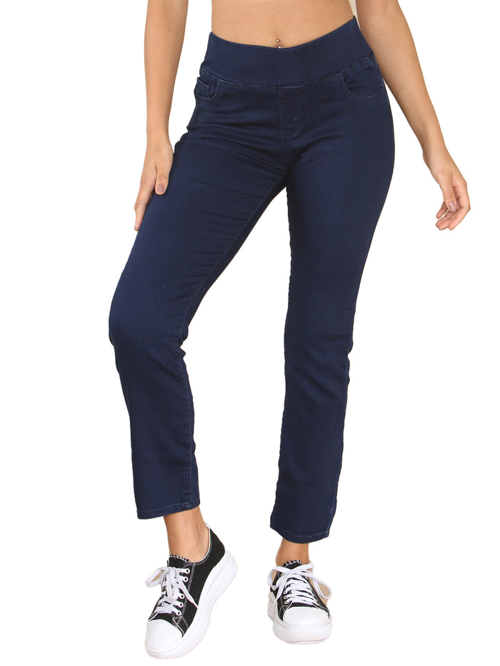 Enzo Jeans Eve Elasticated Waist Jeans - Dark Blue