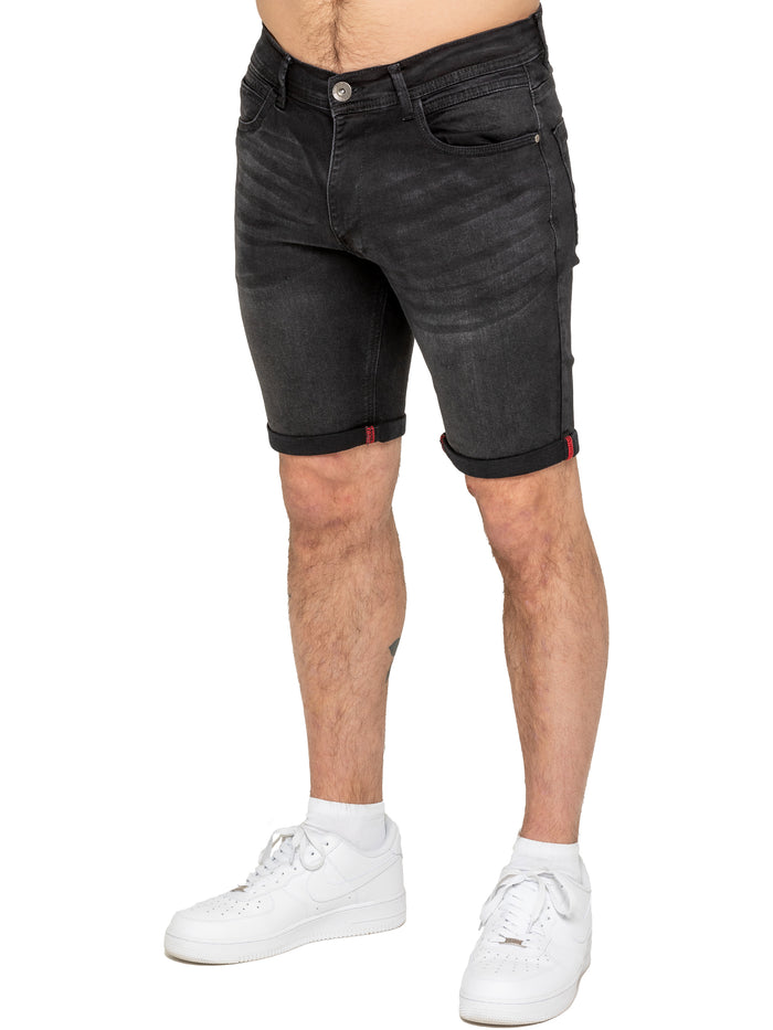 Enzo Jeans Everett Stretch Denim Shorts - Black