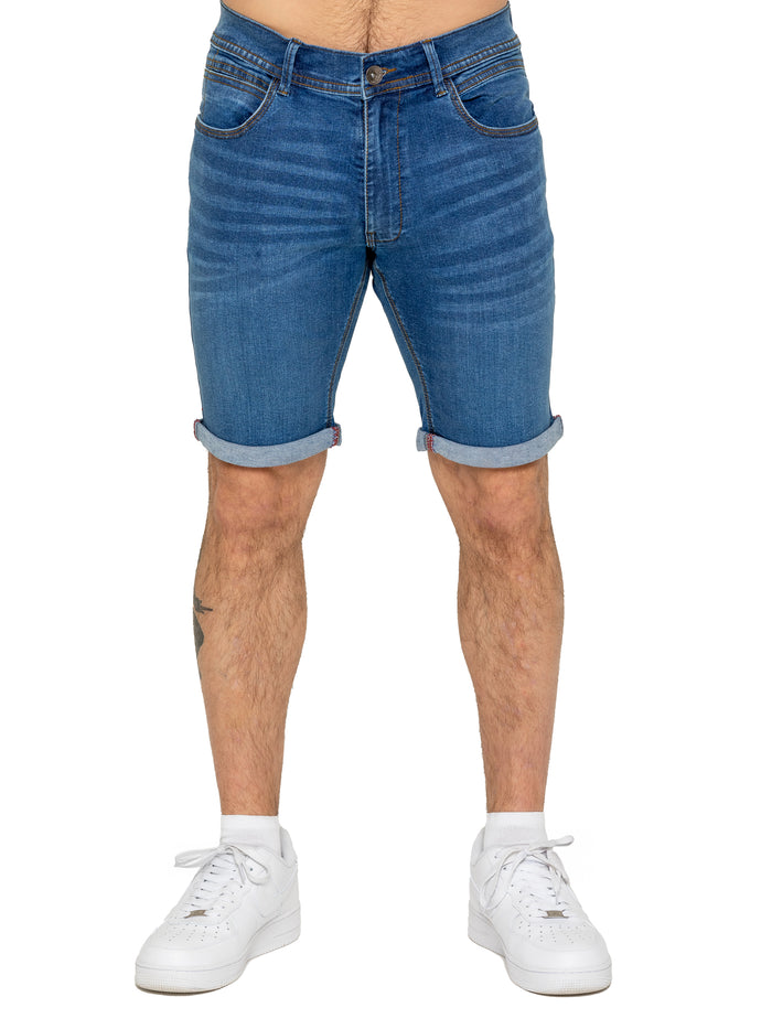 enzo jeans Everett Stretch Denim Shorts - Blue
