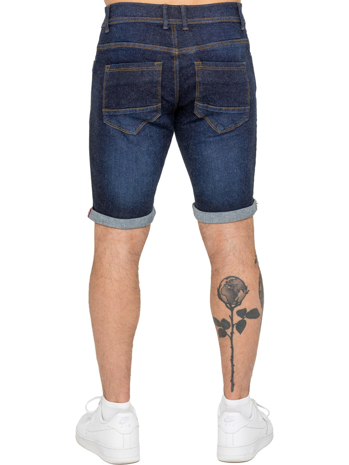 Enzo Jeans Everett Stretch Denim Shorts - Dark Blue