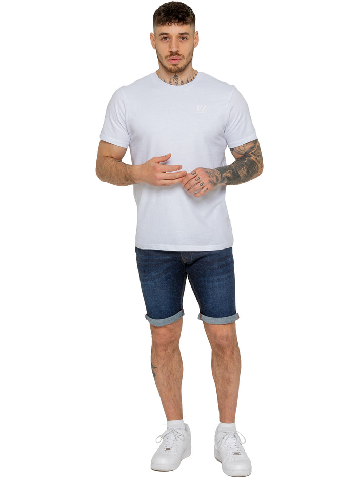 Enzo Jeans Everett Stretch Denim Shorts - Dark Blue