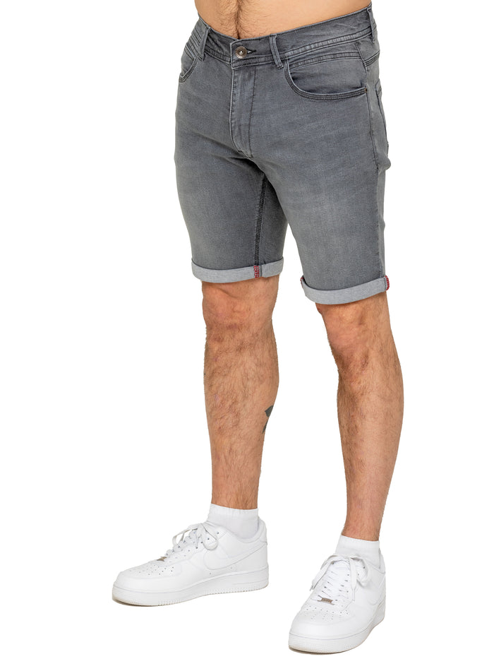 Enzo Jeans Everett Stretch Denim Shorts - Grey