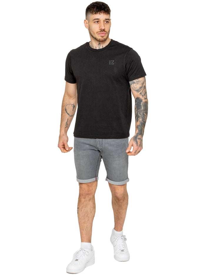 Enzo Jeans Everett Stretch Denim Shorts - Grey