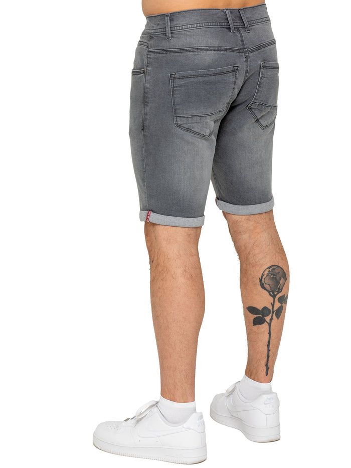 Enzo Jeans Everett Stretch Denim Shorts - Grey