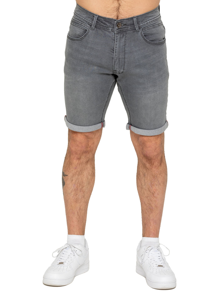 enzo jeans Everett Stretch Denim Shorts - Grey