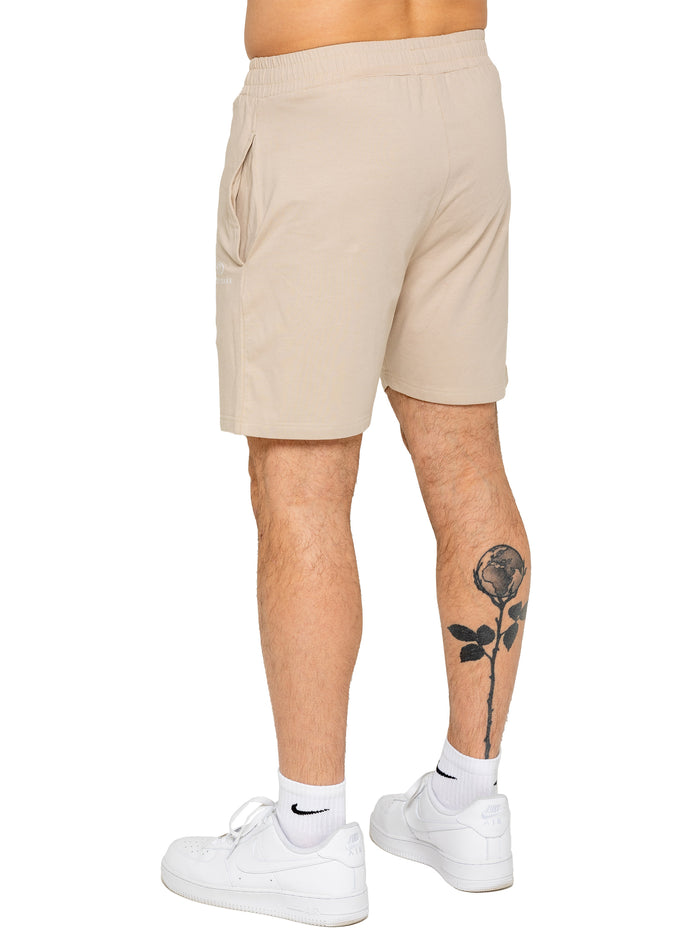 Enzo Jeans Fabian Logo Shorts - Stone