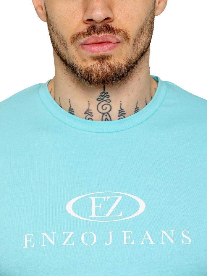 Enzo Jeans Fabio Athletic T-Shirt - Aqua Blue