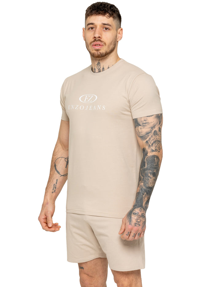 Enzo Jeans Fabio Athletic T-Shirt - Stone