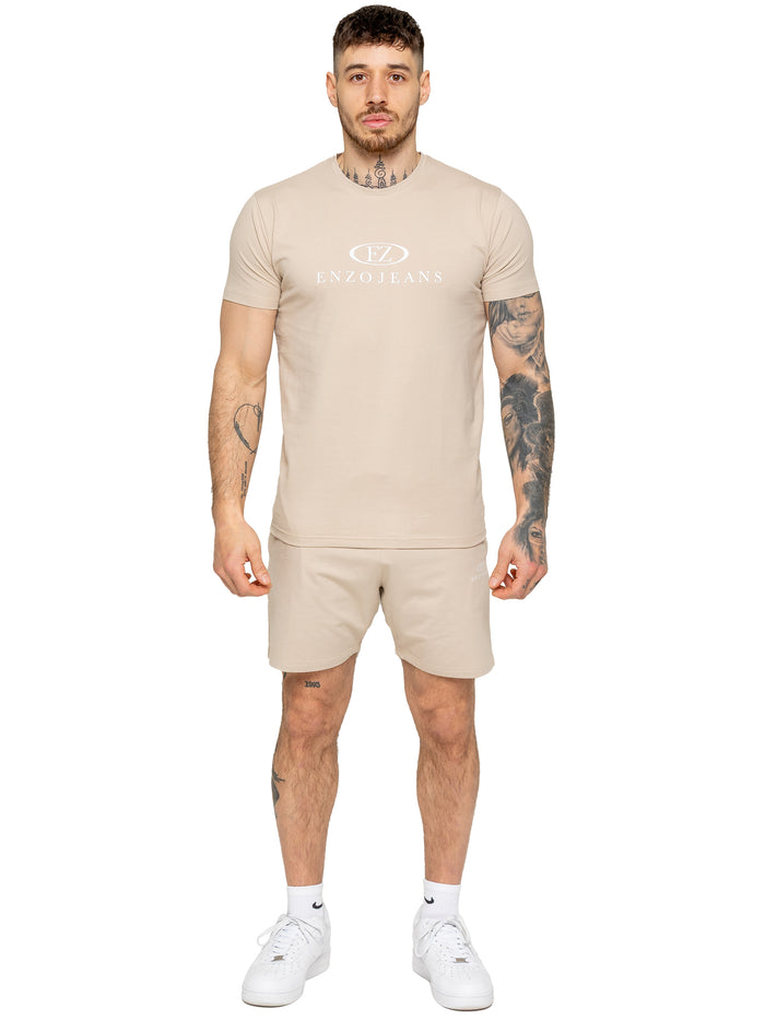 Enzo Jeans Fabio Athletic T-Shirt - Stone