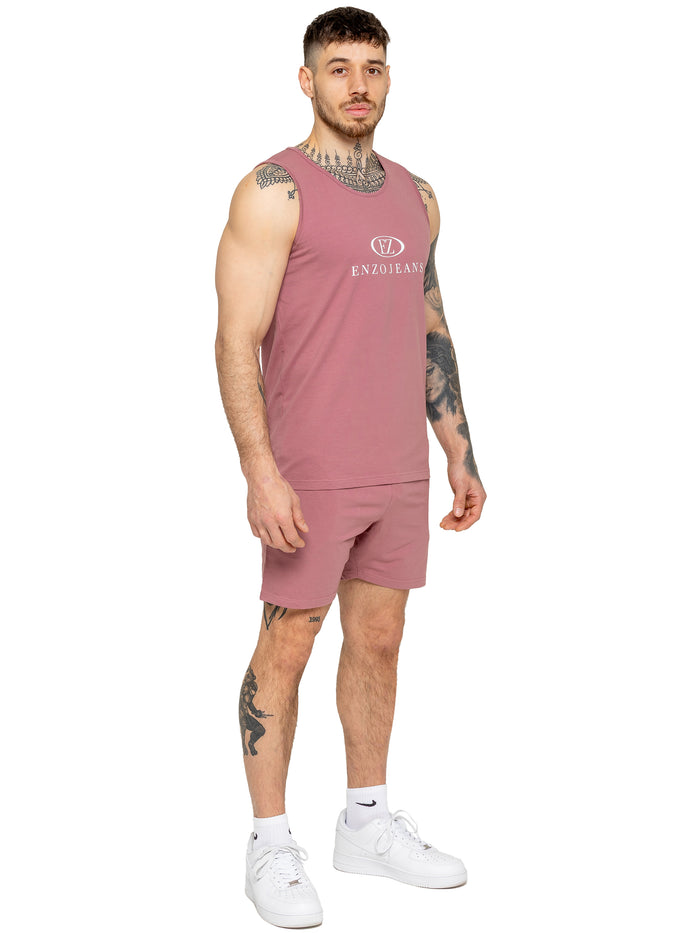 Enzo Jeans Fabrizio Logo Vest - Mauve