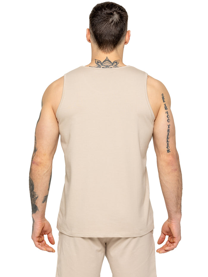 Enzo Jeans Fabrizio Logo Vest - Stone