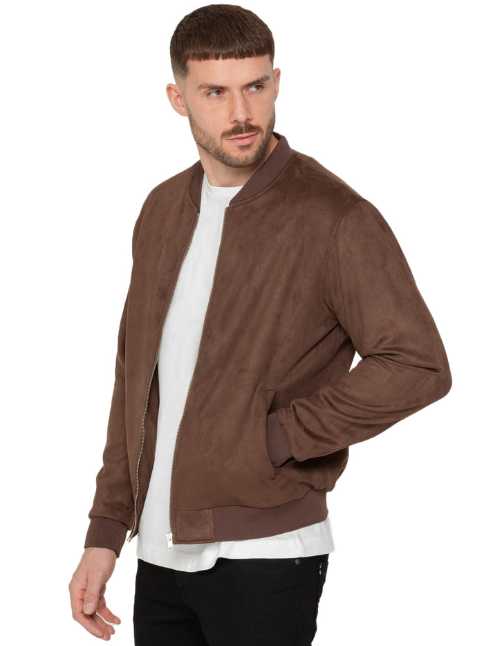 enzo jeans Fio Men's Faux Suede Jacket - Brown
