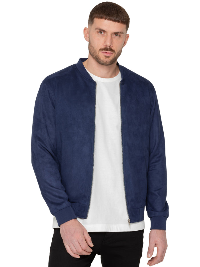 enzo jeans Fio Men's Faux Suede Jacket - Navy