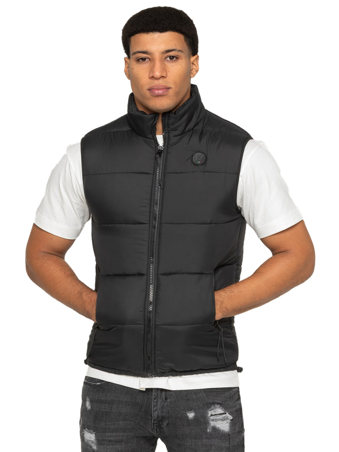 Enzo Jeans Francesco Puffer Gilet - Black