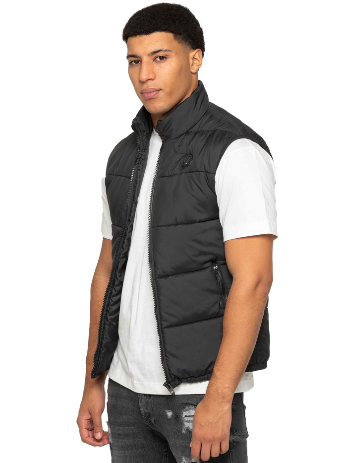 enzo jeans Francesco Puffer Gilet - Black