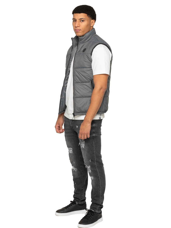 Enzo Jeans Francesco Puffer Gilet - Grey