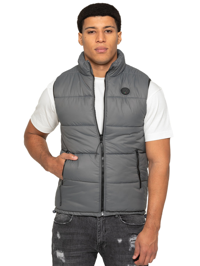 Enzo Jeans Francesco Puffer Gilet - Grey
