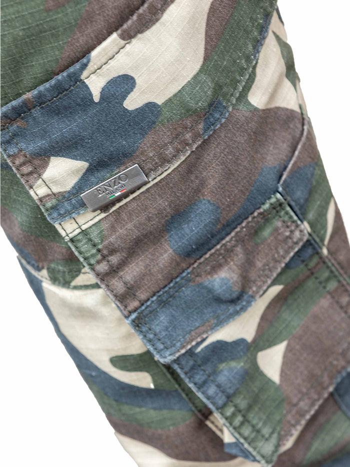 Enzo Jeans Genaro Camo Cargo Pants - Green