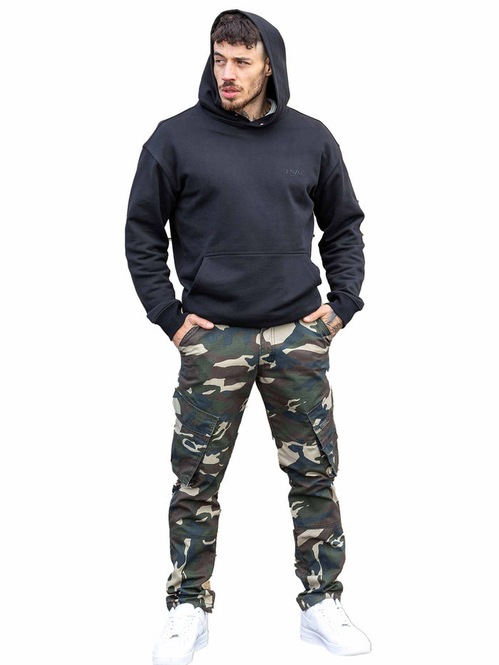 Enzo Jeans Genaro Camo Cargo Pants - Green