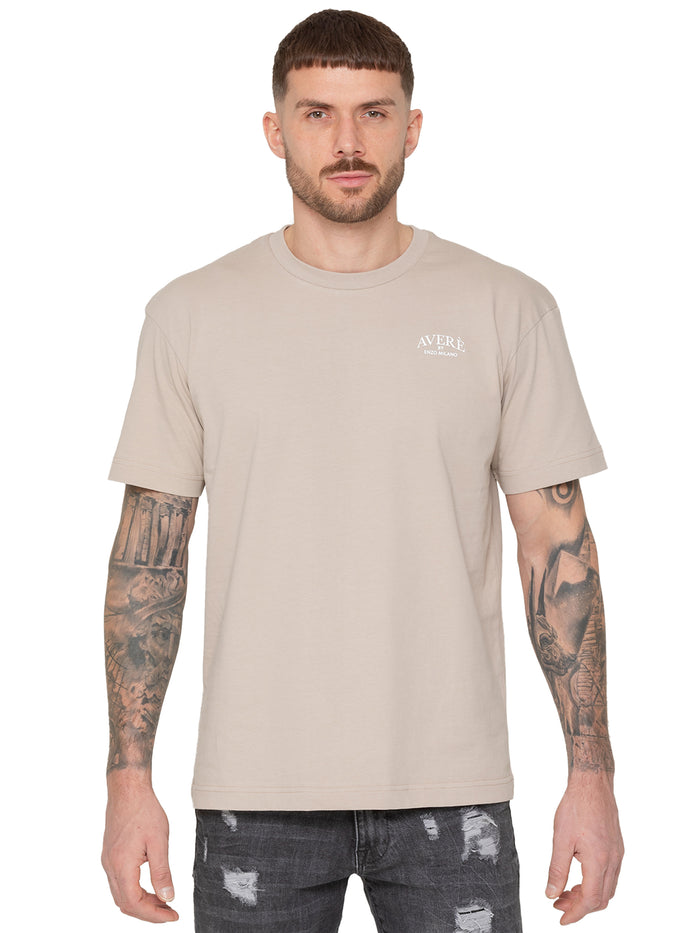 Enzo Jeans Gianluca Oversized Fit T-Shirt - Beige