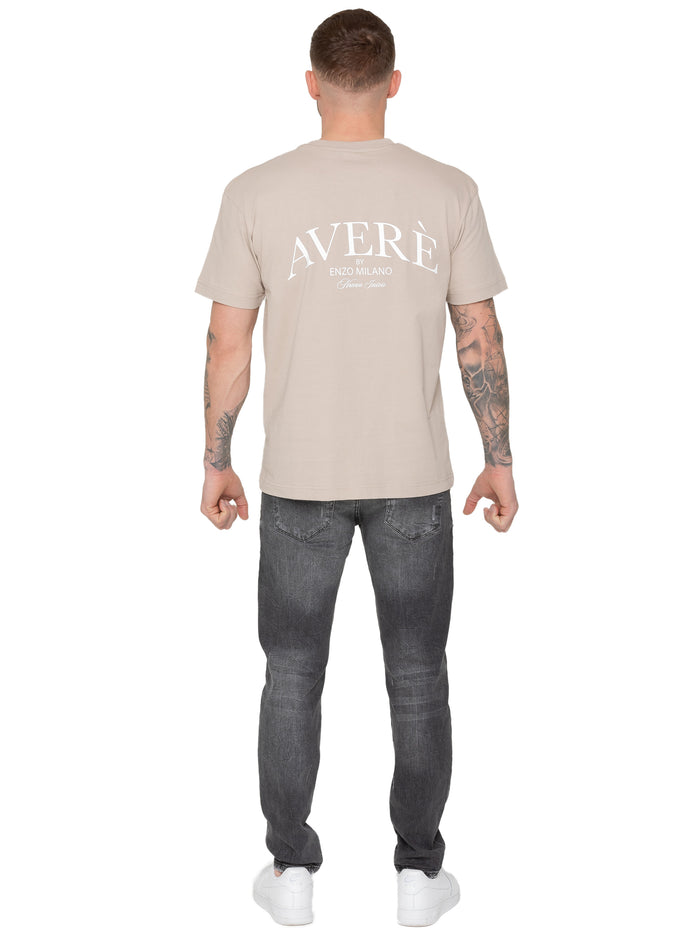Enzo Jeans Gianluca Oversized Fit T-Shirt - Beige