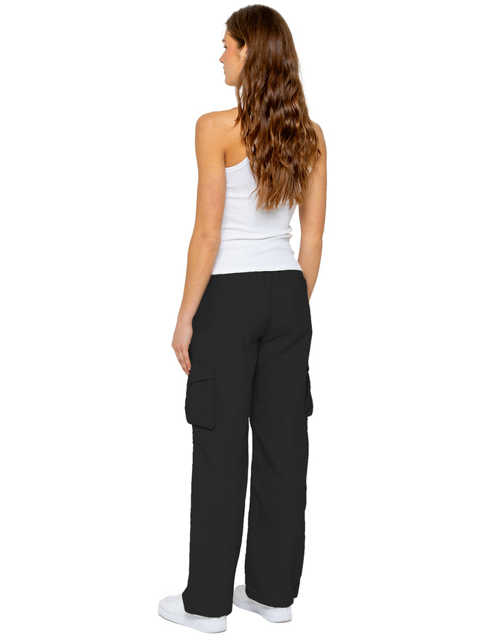 Enzo Jeans Grace Parachute Cargo Pants - Black