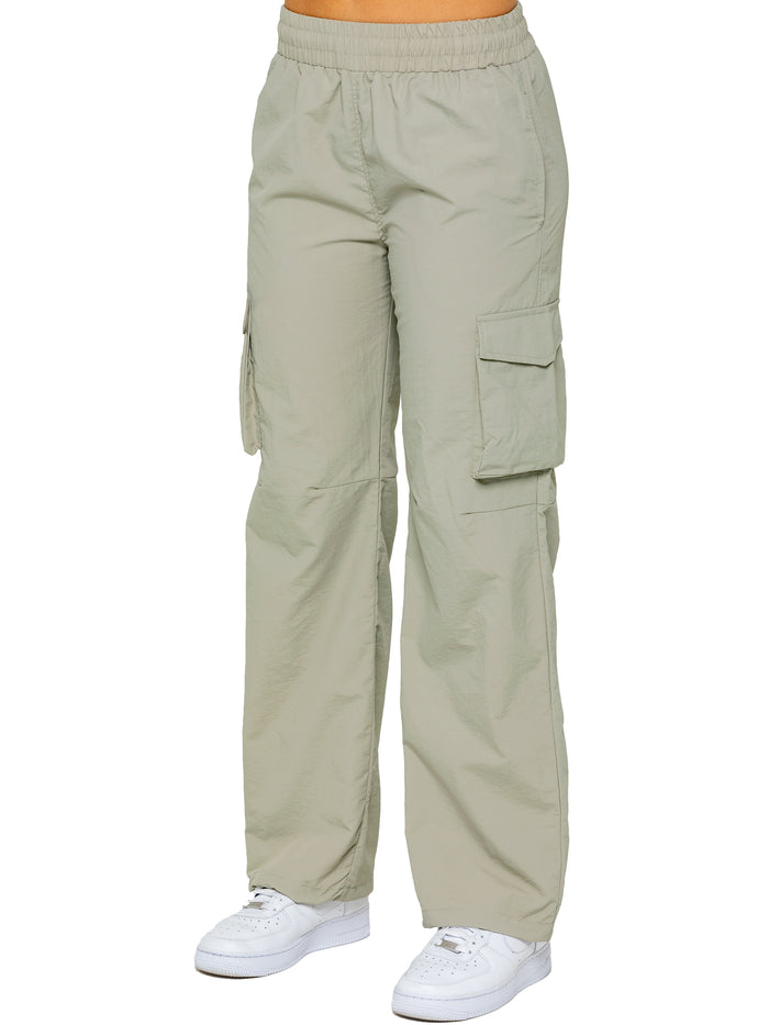 Enzo Jeans Grace Parachute Cargo Pants - Olive