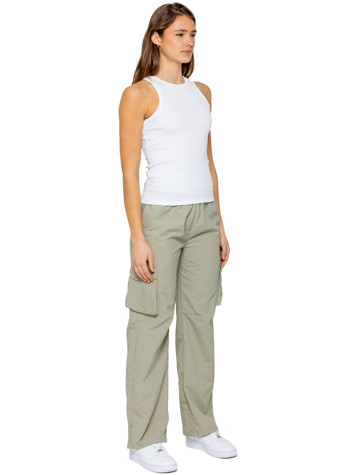 Enzo Jeans Grace Parachute Cargo Pants - Olive