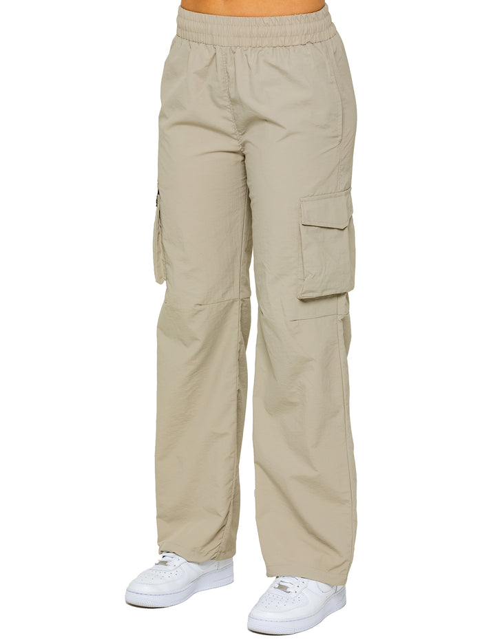 Enzo Jeans Grace Parachute Cargo Pants - Stone