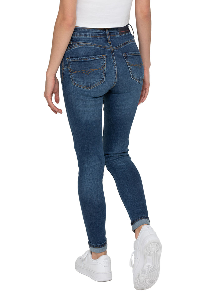 Enzo Jeans Hailey Bum Sculpt Skinny Jeans - Blue