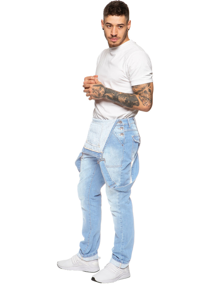 Enzo Jeans Harlem Dungarees - Bleach