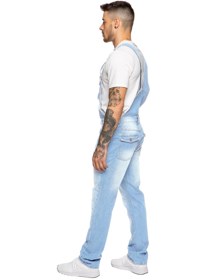 Enzo Jeans Harlem Dungarees - Bleach