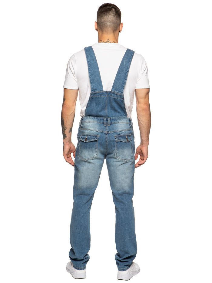 Enzo Jeans Harlem Dungarees - Light Blue
