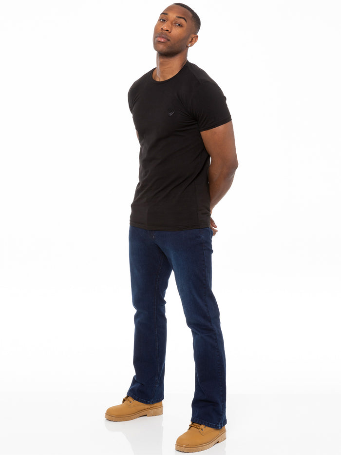 Enzo Jeans Hugh Bootcut Denim Jeans - Dark Blue