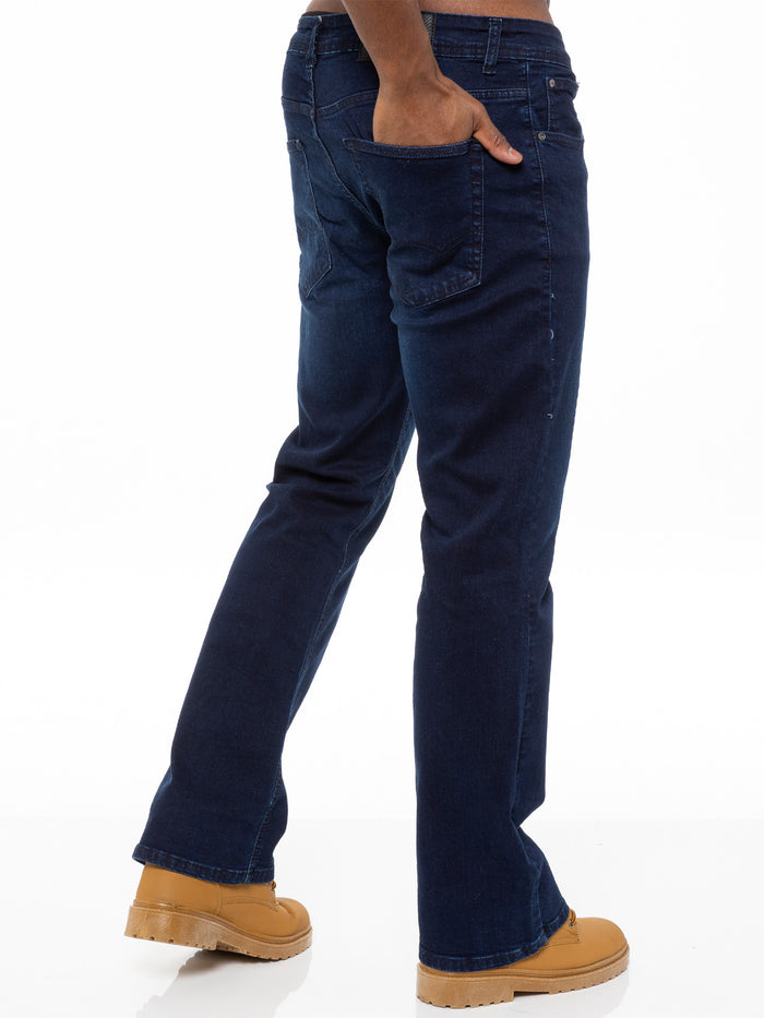 Enzo Jeans Hugh Bootcut Denim Jeans - Dark Blue