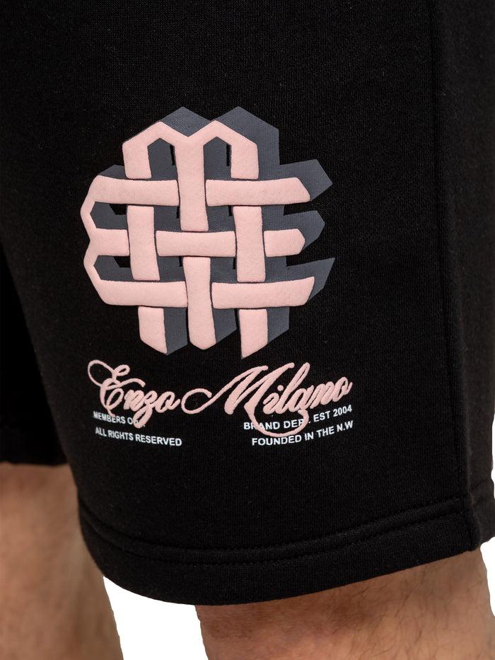 Enzo Jeans Jaques Applique Print Shorts - Black