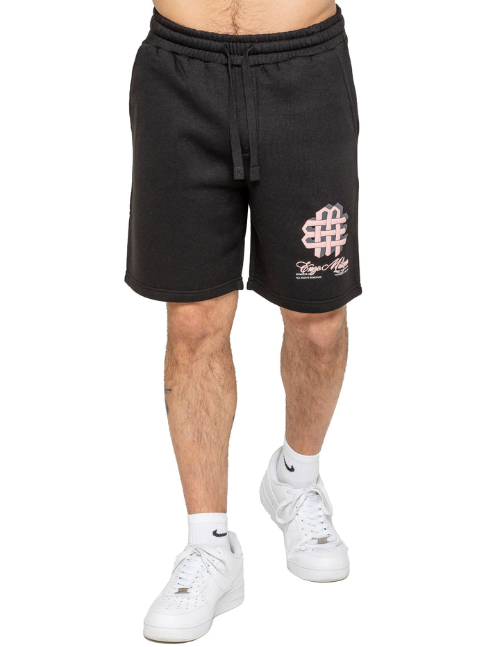 Enzo Jeans Jaques Applique Print Shorts - Black