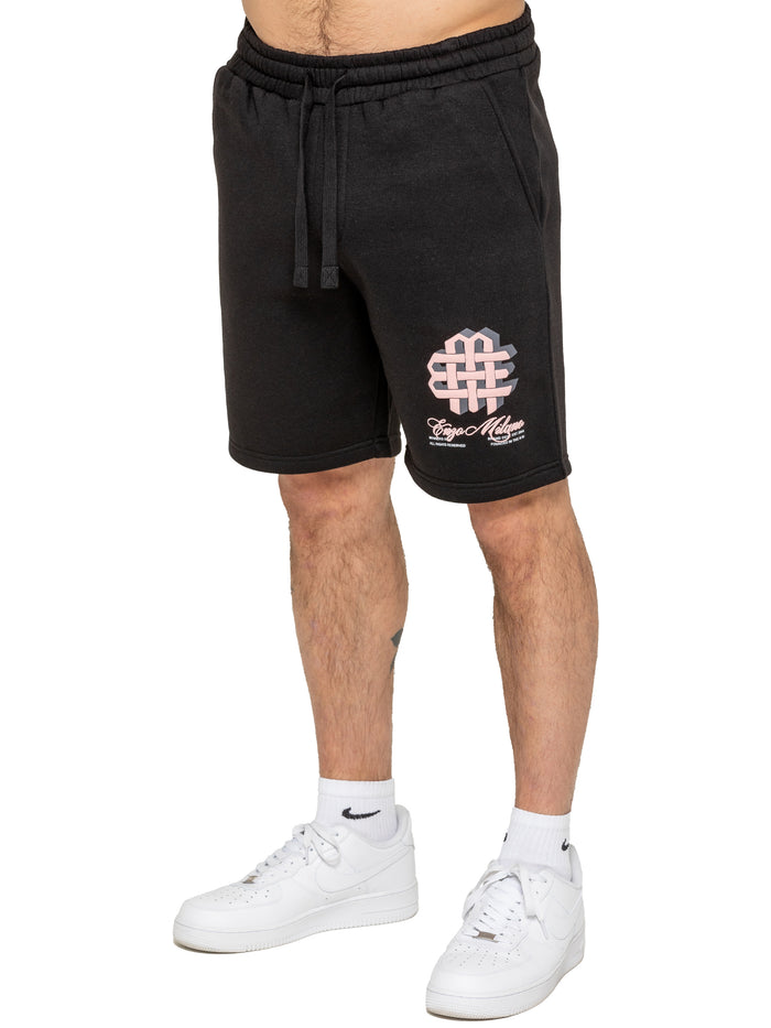 enzo jeans Jaques Applique Print Shorts - Black