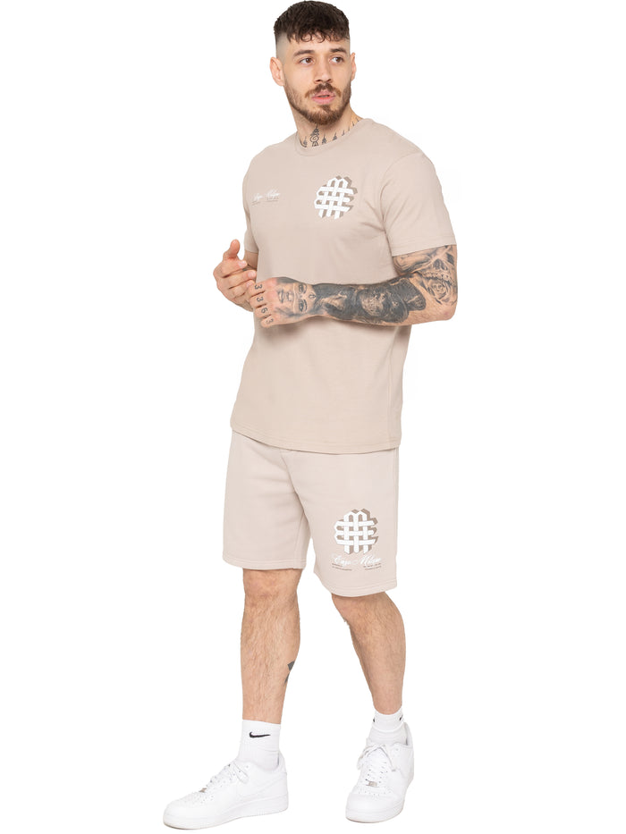 Enzo Jeans Jaques Applique Print Shorts - Clay