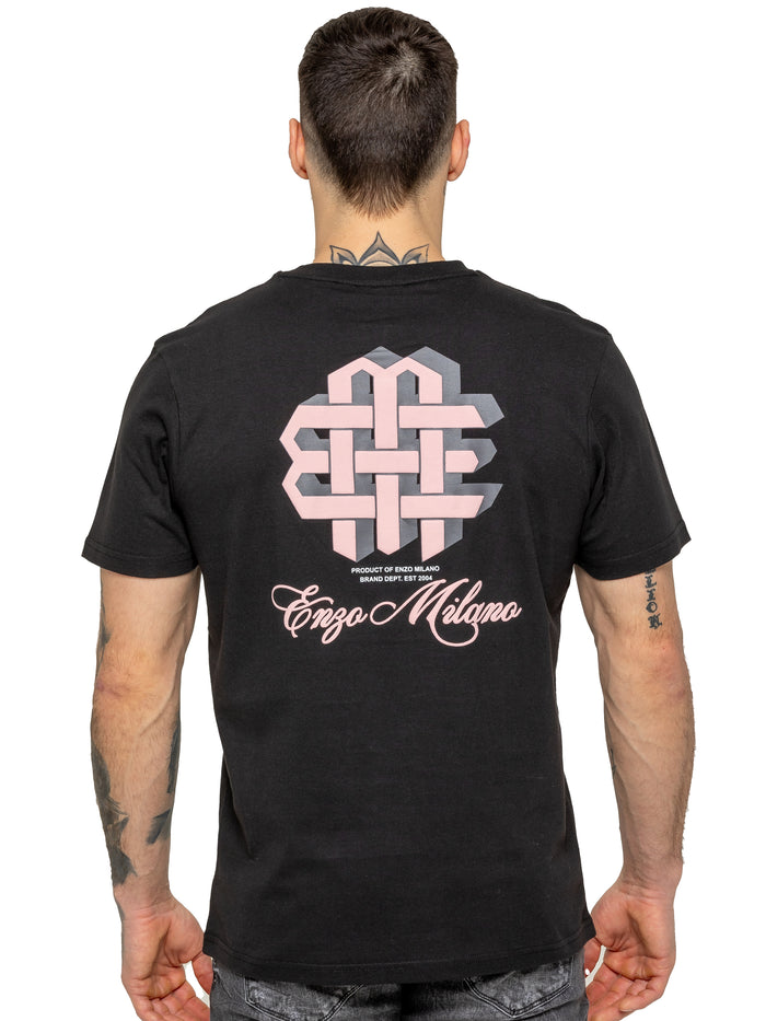 Enzo Jeans Jaques Applique T-Shirt - Black