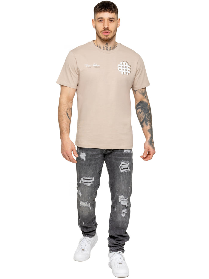 Enzo Jeans Jaques Applique T-Shirt - Clay
