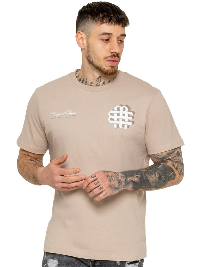 enzo jeans Jaques Applique T-Shirt - Clay
