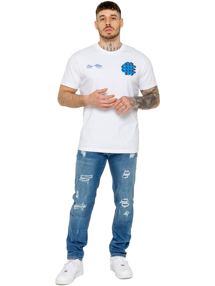 Enzo Jeans Jaques Applique T-Shirt - White
