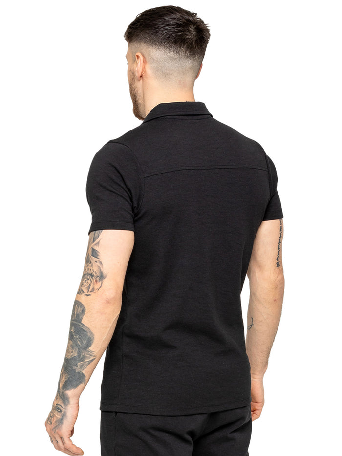 Enzo Jeans Kade Short Sleeve Polo Shirt - Black