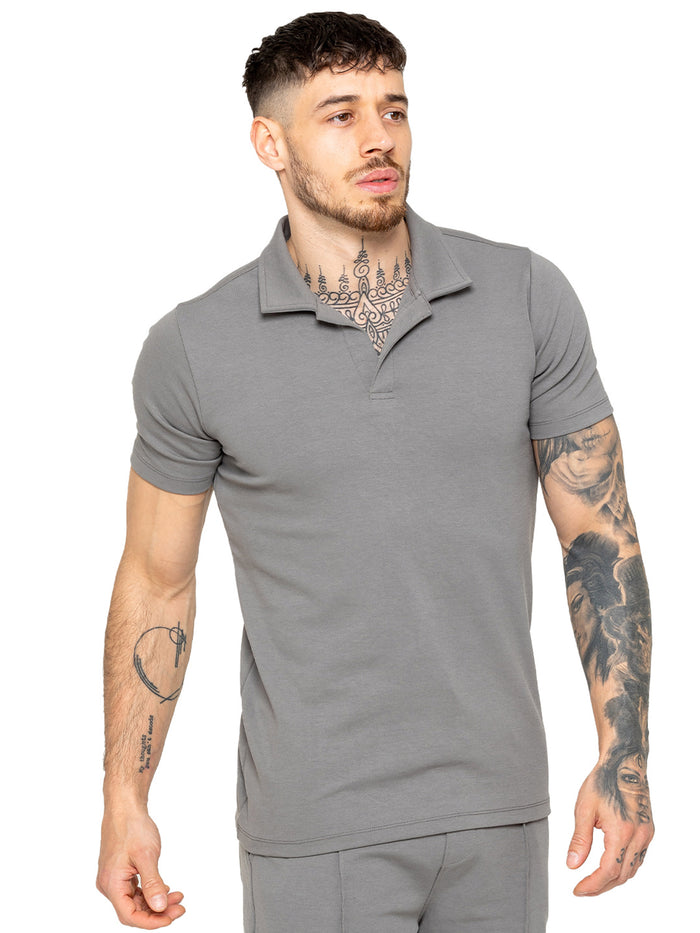 enzo jeans Kade Short Sleeve Polo Shirt - Grey